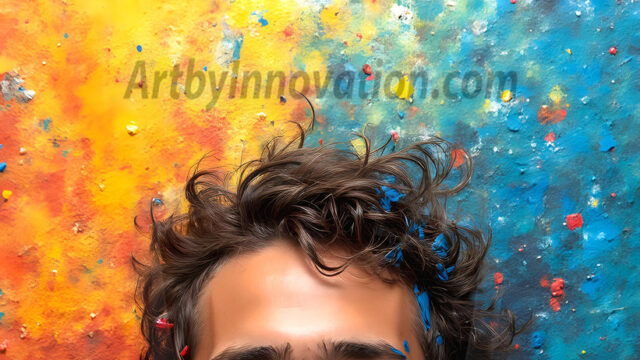 AI-generated abstract art featuring beautiful, handsome, sexy, shirtless, men, boys, lads, full of excitement joy and fun, covered in body paint, dynamic, interactive, Combining elements of realism with surreal abstract qualities, showcasing the potential of AI in artistic expression. Photos of guys, just smiling, happy, and having a good time. Most of them are smiling because a paint bomb just blow up next to them, so I'm calling is Abstract Art. When paint attacks and makes people happy, it's Art!