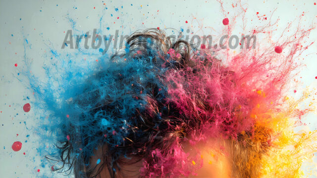 AI-generated abstract art featuring beautiful, handsome, sexy, shirtless, men, boys, lads, full of excitement joy and fun, covered in body paint, dynamic, interactive, Combining elements of realism with surreal abstract qualities, showcasing the potential of AI in artistic expression. Photos of guys, just smiling, happy, and having a good time. Most of them are smiling because a paint bomb just blow up next to them, so I'm calling is Abstract Art. When paint attacks and makes people happy, it's Art!