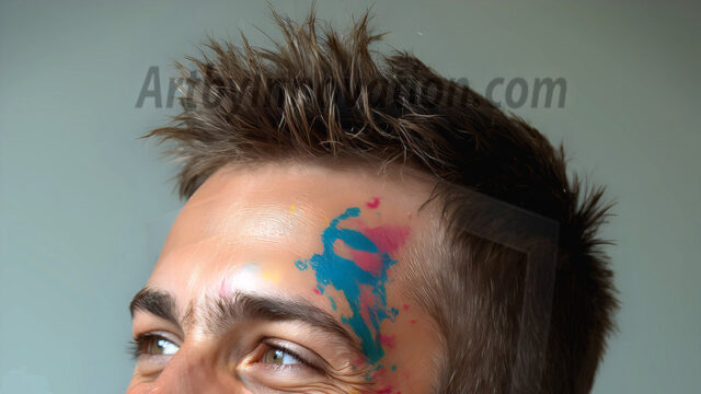 AI-generated abstract art featuring beautiful, handsome, sexy, shirtless, men, boys, lads, full of excitement joy and fun, covered in body paint, dynamic, interactive, Combining elements of realism with surreal abstract qualities, showcasing the potential of AI in artistic expression. Photos of guys, just smiling, happy, and having a good time. Most of them are smiling because a paint bomb just blow up next to them, so I'm calling is Abstract Art. When paint attacks and makes people happy, it's Art!