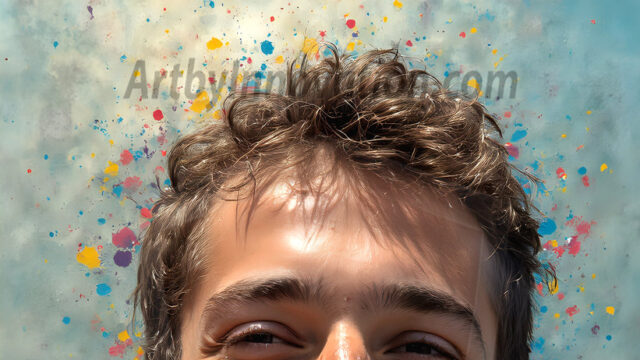 AI-generated abstract art featuring beautiful, handsome, sexy, shirtless, men, boys, lads, full of excitement joy and fun, covered in body paint, dynamic, interactive, Combining elements of realism with surreal abstract qualities, showcasing the potential of AI in artistic expression. Photos of guys, just smiling, happy, and having a good time. Most of them are smiling because a paint bomb just blow up next to them, so I'm calling is Abstract Art. When paint attacks and makes people happy, it's Art!