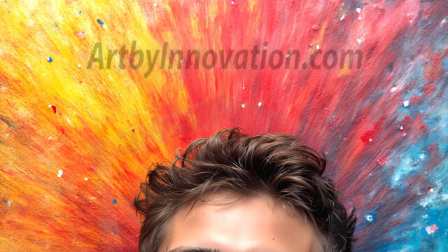 AI-generated abstract art featuring beautiful, handsome, sexy, shirtless, men, boys, lads, full of excitement joy and fun, covered in body paint, dynamic, interactive, Combining elements of realism with surreal abstract qualities, showcasing the potential of AI in artistic expression. Photos of guys, just smiling, happy, and having a good time. Most of them are smiling because a paint bomb just blow up next to them, so I'm calling is Abstract Art. When paint attacks and makes people happy, it's Art!