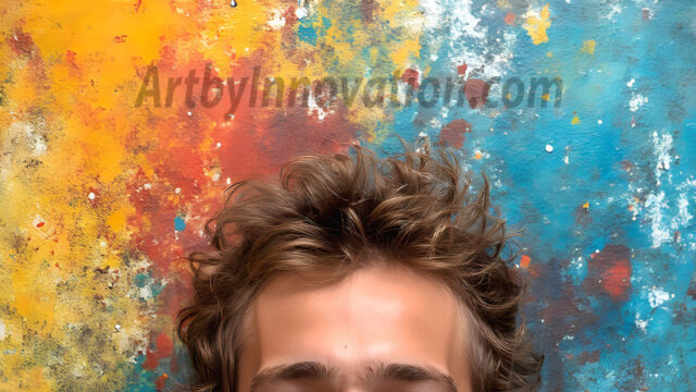 AI-generated abstract art featuring beautiful, handsome, sexy, shirtless, men, boys, lads, full of excitement joy and fun, covered in body paint, dynamic, interactive, Combining elements of realism with surreal abstract qualities, showcasing the potential of AI in artistic expression. Photos of guys, just smiling, happy, and having a good time. Most of them are smiling because a paint bomb just blow up next to them, so I'm calling is Abstract Art. When paint attacks and makes people happy, it's Art!