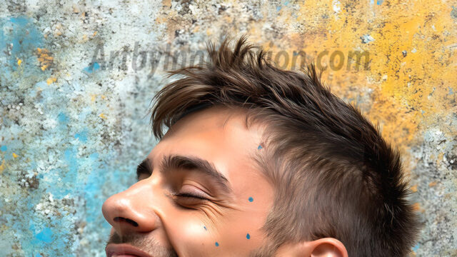 AI-generated abstract art featuring beautiful, handsome, sexy, shirtless, men, boys, lads, full of excitement joy and fun, covered in body paint, dynamic, interactive, Combining elements of realism with surreal abstract qualities, showcasing the potential of AI in artistic expression. Photos of guys, just smiling, happy, and having a good time. Most of them are smiling because a paint bomb just blow up next to them, so I'm calling is Abstract Art. When paint attacks and makes people happy, it's Art!