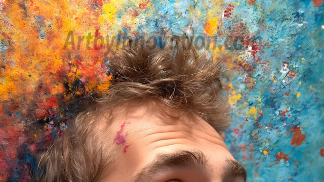 AI-generated abstract art featuring beautiful, handsome, sexy, shirtless, men, boys, lads, full of excitement joy and fun, covered in body paint, dynamic, interactive, Combining elements of realism with surreal abstract qualities, showcasing the potential of AI in artistic expression. Photos of guys, just smiling, happy, and having a good time. Most of them are smiling because a paint bomb just blow up next to them, so I'm calling is Abstract Art. When paint attacks and makes people happy, it's Art!