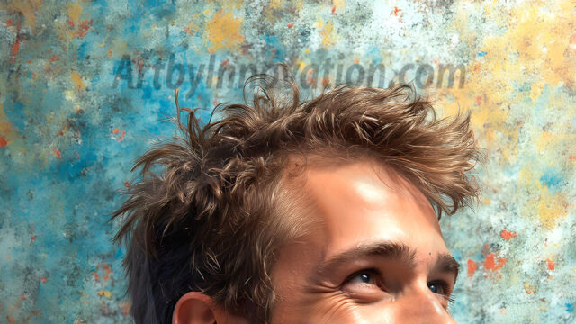 AI-generated abstract art featuring beautiful, handsome, sexy, shirtless, men, boys, lads, full of excitement joy and fun, covered in body paint, dynamic, interactive, Combining elements of realism with surreal abstract qualities, showcasing the potential of AI in artistic expression. Photos of guys, just smiling, happy, and having a good time. Most of them are smiling because a paint bomb just blow up next to them, so I'm calling is Abstract Art. When paint attacks and makes people happy, it's Art!