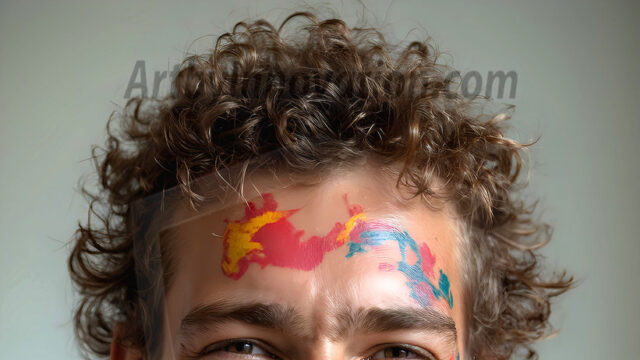 AI-generated abstract art featuring beautiful, handsome, sexy, shirtless, men, boys, lads, full of excitement joy and fun, covered in body paint, dynamic, interactive, Combining elements of realism with surreal abstract qualities, showcasing the potential of AI in artistic expression. Photos of guys, just smiling, happy, and having a good time. Most of them are smiling because a paint bomb just blow up next to them, so I'm calling is Abstract Art. When paint attacks and makes people happy, it's Art!