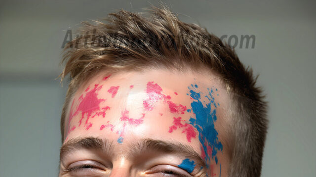 AI-generated abstract art featuring beautiful, handsome, sexy, shirtless, men, boys, lads, full of excitement joy and fun, covered in body paint, dynamic, interactive, Combining elements of realism with surreal abstract qualities, showcasing the potential of AI in artistic expression. Photos of guys, just smiling, happy, and having a good time. Most of them are smiling because a paint bomb just blow up next to them, so I'm calling is Abstract Art. When paint attacks and makes people happy, it's Art!