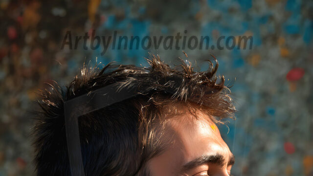 AI-generated abstract art featuring beautiful, handsome, sexy, shirtless, men, boys, lads, full of excitement joy and fun, covered in body paint, dynamic, interactive, Combining elements of realism with surreal abstract qualities, showcasing the potential of AI in artistic expression. Photos of guys, just smiling, happy, and having a good time. Most of them are smiling because a paint bomb just blow up next to them, so I'm calling is Abstract Art. When paint attacks and makes people happy, it's Art!