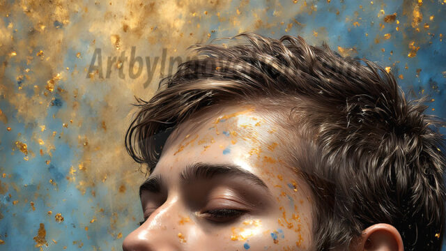 AI-generated abstract art featuring beautiful, handsome, sexy, shirtless, men, boys, lads, full of excitement joy and fun, covered in body paint, dynamic, interactive, Combining elements of realism with surreal abstract qualities, showcasing the potential of AI in artistic expression. Photos of guys, just smiling, happy, and having a good time. Most of them are smiling because a paint bomb just blow up next to them, so I'm calling is Abstract Art. When paint attacks and makes people happy, it's Art!