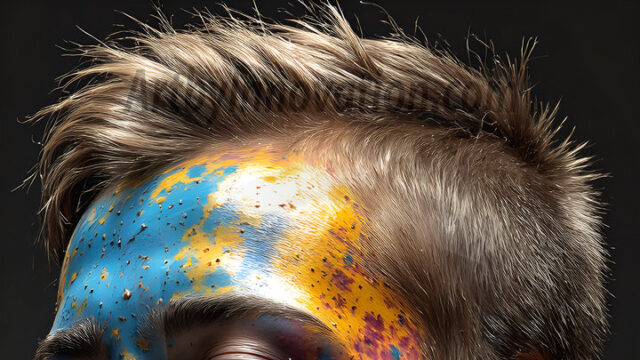 AI-generated abstract art featuring beautiful, handsome, sexy, shirtless, men, boys, lads, full of excitement joy and fun, covered in body paint, dynamic, interactive, Combining elements of realism with surreal abstract qualities, showcasing the potential of AI in artistic expression. Photos of guys, just smiling, happy, and having a good time. Most of them are smiling because a paint bomb just blow up next to them, so I'm calling is Abstract Art. When paint attacks and makes people happy, it's Art!