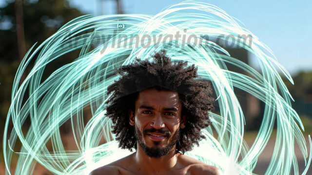 Abstract Male Art, AI photos of handsome shirtless men dancing with Light Rays, colorful art in motion. Guys dancing with radiant light rays that wrap around his body in flowing patterns, emphasizing his movements and adding a sense of ethereal fluidity. The designs appear weightless and almost sculptural, creates a striking contrast against the backgrounds making him the center of a cosmic dance, with energy and elegance. AI-generated abstract art HD photos featuring handsome, sexy, shirtless, men, boys, lads, dancing with colorful light rays, dynamic, interactive. Combining elements of realism with surreal abstract qualities, showcasing the potential of AI in artistic expression.