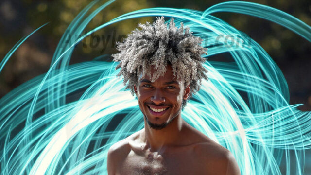 Abstract Male Art, AI photos of handsome shirtless men dancing with Light Rays, colorful art in motion. Guys dancing with radiant light rays that wrap around his body in flowing patterns, emphasizing his movements and adding a sense of ethereal fluidity. The designs appear weightless and almost sculptural, creates a striking contrast against the backgrounds making him the center of a cosmic dance, with energy and elegance. AI-generated abstract art HD photos featuring handsome, sexy, shirtless, men, boys, lads, dancing with colorful light rays, dynamic, interactive. Combining elements of realism with surreal abstract qualities, showcasing the potential of AI in artistic expression.