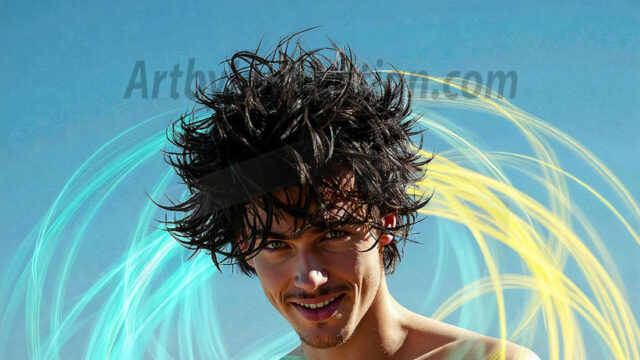 Abstract Male Art, AI photos of handsome shirtless men dancing with Light Rays, colorful art in motion. Guys dancing with radiant light rays that wrap around his body in flowing patterns, emphasizing his movements and adding a sense of ethereal fluidity. The designs appear weightless and almost sculptural, creates a striking contrast against the backgrounds making him the center of a cosmic dance, with energy and elegance. AI-generated abstract art HD photos featuring handsome, sexy, shirtless, men, boys, lads, dancing with colorful light rays, dynamic, interactive. Combining elements of realism with surreal abstract qualities, showcasing the potential of AI in artistic expression.