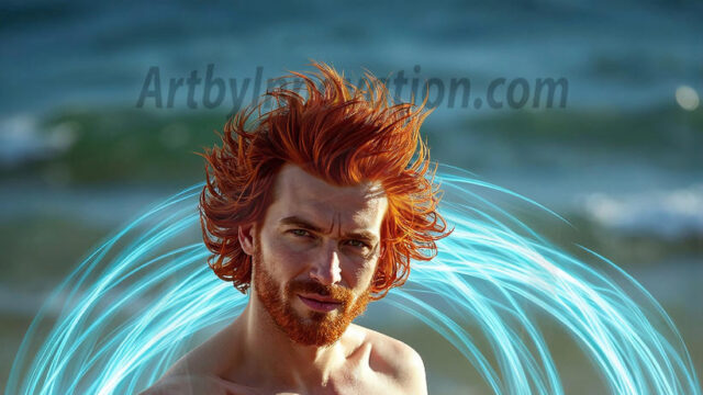 Abstract Male Art, AI photos of handsome shirtless men dancing with Light Rays, colorful art in motion. Guys dancing with radiant light rays that wrap around his body in flowing patterns, emphasizing his movements and adding a sense of ethereal fluidity. The designs appear weightless and almost sculptural, creates a striking contrast against the backgrounds making him the center of a cosmic dance, with energy and elegance. AI-generated abstract art HD photos featuring handsome, sexy, shirtless, men, boys, lads, dancing with colorful light rays, dynamic, interactive. Combining elements of realism with surreal abstract qualities, showcasing the potential of AI in artistic expression.