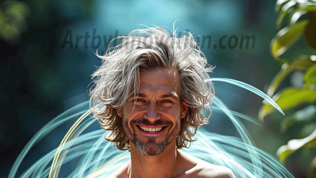 Abstract Male Art, AI photos of handsome shirtless men dancing with Light Rays, colorful art in motion. Guys dancing with radiant light rays that wrap around his body in flowing patterns, emphasizing his movements and adding a sense of ethereal fluidity. The designs appear weightless and almost sculptural, creates a striking contrast against the backgrounds making him the center of a cosmic dance, with energy and elegance. AI-generated abstract art HD photos featuring handsome, sexy, shirtless, men, boys, lads, dancing with colorful light rays, dynamic, interactive. Combining elements of realism with surreal abstract qualities, showcasing the potential of AI in artistic expression.