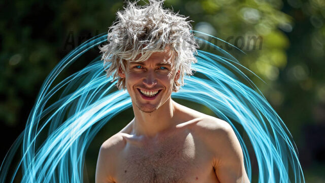 Abstract Male Art, AI photos of handsome shirtless men dancing with Light Rays, colorful art in motion. Guys dancing with radiant light rays that wrap around his body in flowing patterns, emphasizing his movements and adding a sense of ethereal fluidity. The designs appear weightless and almost sculptural, creates a striking contrast against the backgrounds making him the center of a cosmic dance, with energy and elegance. AI-generated abstract art HD photos featuring handsome, sexy, shirtless, men, boys, lads, dancing with colorful light rays, dynamic, interactive. Combining elements of realism with surreal abstract qualities, showcasing the potential of AI in artistic expression.