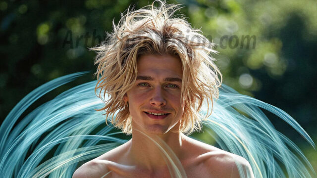 Abstract Male Art, AI photos of handsome shirtless men dancing with Light Rays, colorful art in motion. Guys dancing with radiant light rays that wrap around his body in flowing patterns, emphasizing his movements and adding a sense of ethereal fluidity. The designs appear weightless and almost sculptural, creates a striking contrast against the backgrounds making him the center of a cosmic dance, with energy and elegance. AI-generated abstract art HD photos featuring handsome, sexy, shirtless, men, boys, lads, dancing with colorful light rays, dynamic, interactive. Combining elements of realism with surreal abstract qualities, showcasing the potential of AI in artistic expression.