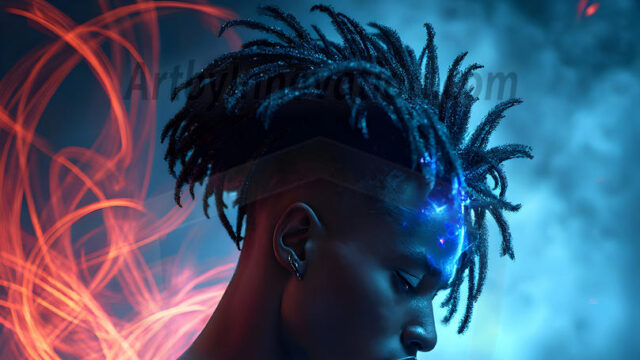 Abstract Male Art, AI photos of handsome shirtless men dancing with Light Rays, colorful art in motion. Guys dancing with radiant light rays that wrap around his body in flowing patterns, emphasizing his movements and adding a sense of ethereal fluidity. The designs appear weightless and almost sculptural, creates a striking contrast against the backgrounds making him the center of a cosmic dance, with energy and elegance. AI-generated abstract art HD photos featuring handsome, sexy, shirtless, men, boys, lads, dancing with colorful light rays, dynamic, interactive. Combining elements of realism with surreal abstract qualities, showcasing the potential of AI in artistic expression.