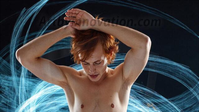 Abstract Male Art, AI photos of handsome shirtless men dancing with Light Rays, colorful art in motion. Guys dancing with radiant light rays that wrap around his body in flowing patterns, emphasizing his movements and adding a sense of ethereal fluidity. The designs appear weightless and almost sculptural, creates a striking contrast against the backgrounds making him the center of a cosmic dance, with energy and elegance. AI-generated abstract art HD photos featuring handsome, sexy, shirtless, men, boys, lads, dancing with colorful light rays, dynamic, interactive. Combining elements of realism with surreal abstract qualities, showcasing the potential of AI in artistic expression.