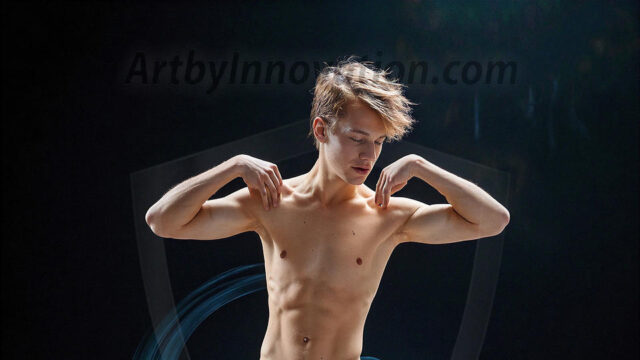 Abstract Male Art, AI photos of handsome shirtless men dancing with Light Rays, colorful art in motion. Guys dancing with radiant light rays that wrap around his body in flowing patterns, emphasizing his movements and adding a sense of ethereal fluidity. The designs appear weightless and almost sculptural, creates a striking contrast against the backgrounds making him the center of a cosmic dance, with energy and elegance. AI-generated abstract art HD photos featuring handsome, sexy, shirtless, men, boys, lads, dancing with colorful light rays, dynamic, interactive. Combining elements of realism with surreal abstract qualities, showcasing the potential of AI in artistic expression.