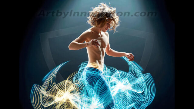Abstract Male Art, AI photos of handsome shirtless men dancing with Light Rays, colorful art in motion. Guys dancing with radiant light rays that wrap around his body in flowing patterns, emphasizing his movements and adding a sense of ethereal fluidity. The designs appear weightless and almost sculptural, creates a striking contrast against the backgrounds making him the center of a cosmic dance, with energy and elegance. AI-generated abstract art HD photos featuring handsome, sexy, shirtless, men, boys, lads, dancing with colorful light rays, dynamic, interactive. Combining elements of realism with surreal abstract qualities, showcasing the potential of AI in artistic expression.