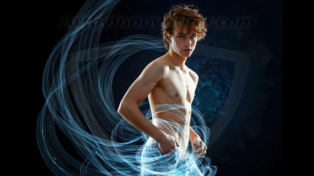 Abstract Male Art, AI photos of handsome shirtless men dancing with Light Rays, colorful art in motion. Guys dancing with radiant light rays that wrap around his body in flowing patterns, emphasizing his movements and adding a sense of ethereal fluidity. The designs appear weightless and almost sculptural, creates a striking contrast against the backgrounds making him the center of a cosmic dance, with energy and elegance. AI-generated abstract art HD photos featuring handsome, sexy, shirtless, men, boys, lads, dancing with colorful light rays, dynamic, interactive. Combining elements of realism with surreal abstract qualities, showcasing the potential of AI in artistic expression.