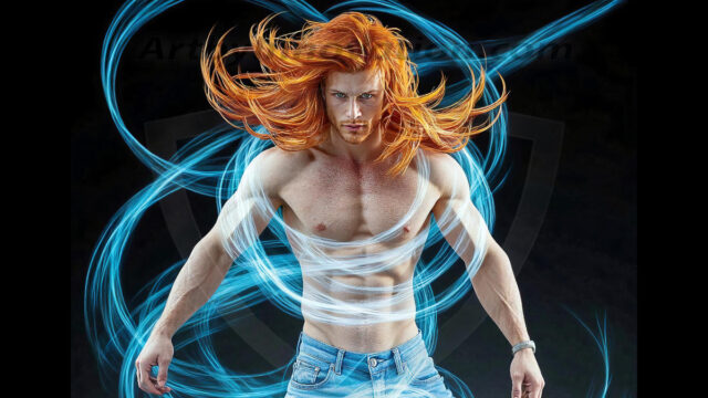 Abstract Male Art, AI photos of handsome shirtless men dancing with Light Rays, colorful art in motion. Guys dancing with radiant light rays that wrap around his body in flowing patterns, emphasizing his movements and adding a sense of ethereal fluidity. The designs appear weightless and almost sculptural, creates a striking contrast against the backgrounds making him the center of a cosmic dance, with energy and elegance. AI-generated abstract art HD photos featuring handsome, sexy, shirtless, men, boys, lads, dancing with colorful light rays, dynamic, interactive. Combining elements of realism with surreal abstract qualities, showcasing the potential of AI in artistic expression.