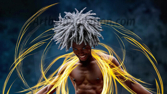 Abstract Male Art, AI photos of handsome shirtless men dancing with Light Rays, colorful art in motion. Guys dancing with radiant light rays that wrap around his body in flowing patterns, emphasizing his movements and adding a sense of ethereal fluidity. The designs appear weightless and almost sculptural, creates a striking contrast against the backgrounds making him the center of a cosmic dance, with energy and elegance. AI-generated abstract art HD photos featuring handsome, sexy, shirtless, men, boys, lads, dancing with colorful light rays, dynamic, interactive. Combining elements of realism with surreal abstract qualities, showcasing the potential of AI in artistic expression.