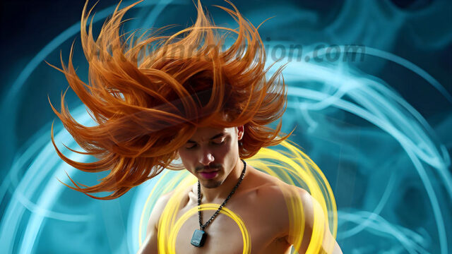 Abstract Male Art, AI photos of handsome shirtless men dancing with Light Rays, colorful art in motion. Guys dancing with radiant light rays that wrap around his body in flowing patterns, emphasizing his movements and adding a sense of ethereal fluidity. The designs appear weightless and almost sculptural, creates a striking contrast against the backgrounds making him the center of a cosmic dance, with energy and elegance. AI-generated abstract art HD photos featuring handsome, sexy, shirtless, men, boys, lads, dancing with colorful light rays, dynamic, interactive. Combining elements of realism with surreal abstract qualities, showcasing the potential of AI in artistic expression.