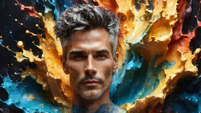 AI-generated abstract art images, featuring sexy, handsome, shirtless men, boys, lads, controlling colorful liquid water. A full-body photograph of a handsome young man with a strong muscular physique, and beautiful eyes. He starts to create a powerful and dynamic swirling vortex of rainbow colored liquid water. The vibrant and colorful water erupts and cascades forward. The fluid is dynamic, multiplying rapidly, and begins to dance in the air. The man, with a playful smile, interacts with the swirling fluids, his hands reaching out to manipulate the circular motion. The scene has a surreal, otherworldly feel, with a dreamlike atmosphere created by volumetric lighting, dramatic shadows, and an impossible color palette.