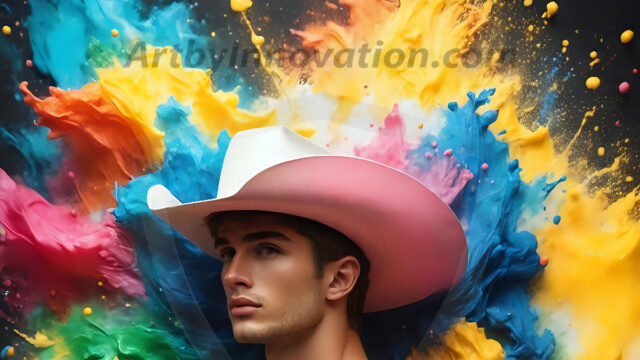 AI-generated abstract art images, featuring sexy, handsome, shirtless men, boys, lads, controlling colorful liquid water. A full-body photograph of a handsome young man with a strong muscular physique, and beautiful eyes. He starts to create a powerful and dynamic swirling vortex of rainbow colored liquid water. The vibrant and colorful water erupts and cascades forward. The fluid is dynamic, multiplying rapidly, and begins to dance in the air. The man, with a playful smile, interacts with the swirling fluids, his hands reaching out to manipulate the circular motion. The scene has a surreal, otherworldly feel, with a dreamlike atmosphere created by volumetric lighting, dramatic shadows, and an impossible color palette.