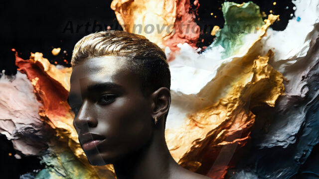 AI-generated abstract art images, featuring sexy, handsome, shirtless men, boys, lads, controlling colorful liquid water. A full-body photograph of a handsome young man with a strong muscular physique, and beautiful eyes. He starts to create a powerful and dynamic swirling vortex of rainbow colored liquid water. The vibrant and colorful water erupts and cascades forward. The fluid is dynamic, multiplying rapidly, and begins to dance in the air. The man, with a playful smile, interacts with the swirling fluids, his hands reaching out to manipulate the circular motion. The scene has a surreal, otherworldly feel, with a dreamlike atmosphere created by volumetric lighting, dramatic shadows, and an impossible color palette.