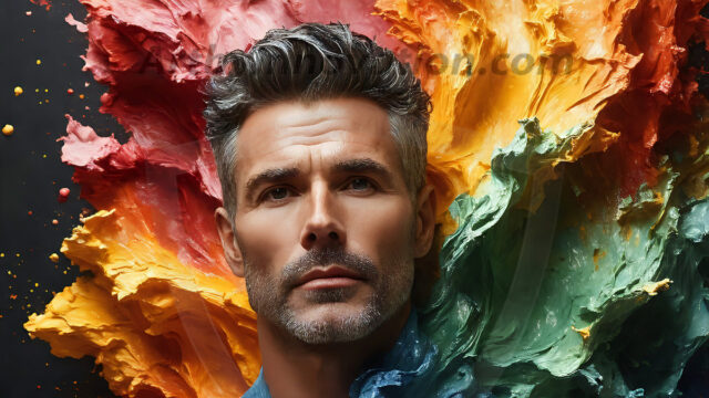 AI-generated abstract art images, featuring sexy, handsome, shirtless men, boys, lads, controlling colorful liquid water. A full-body photograph of a handsome young man with a strong muscular physique, and beautiful eyes. He starts to create a powerful and dynamic swirling vortex of rainbow colored liquid water. The vibrant and colorful water erupts and cascades forward. The fluid is dynamic, multiplying rapidly, and begins to dance in the air. The man, with a playful smile, interacts with the swirling fluids, his hands reaching out to manipulate the circular motion. The scene has a surreal, otherworldly feel, with a dreamlike atmosphere created by volumetric lighting, dramatic shadows, and an impossible color palette.