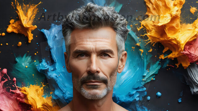 AI-generated abstract art images, featuring sexy, handsome, shirtless men, boys, lads, controlling colorful liquid water. A full-body photograph of a handsome young man with a strong muscular physique, and beautiful eyes. He starts to create a powerful and dynamic swirling vortex of rainbow colored liquid water. The vibrant and colorful water erupts and cascades forward. The fluid is dynamic, multiplying rapidly, and begins to dance in the air. The man, with a playful smile, interacts with the swirling fluids, his hands reaching out to manipulate the circular motion. The scene has a surreal, otherworldly feel, with a dreamlike atmosphere created by volumetric lighting, dramatic shadows, and an impossible color palette.