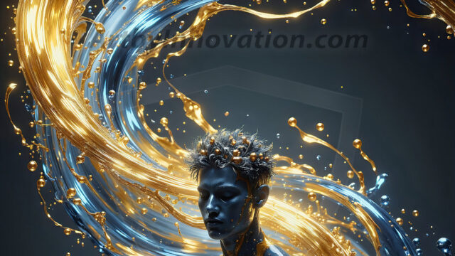 AI-generated abstract art images, featuring sexy, handsome, shirtless men, boys, lads, controlling colorful liquid water. A full-body photograph of a handsome young man with a strong muscular physique, and beautiful eyes. He starts to create a powerful and dynamic swirling vortex of rainbow colored liquid water. The vibrant and colorful water erupts and cascades forward. The fluid is dynamic, multiplying rapidly, and begins to dance in the air. The man, with a playful smile, interacts with the swirling fluids, his hands reaching out to manipulate the circular motion. The scene has a surreal, otherworldly feel, with a dreamlike atmosphere created by volumetric lighting, dramatic shadows, and an impossible color palette.