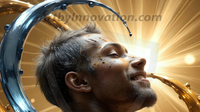 AI-generated abstract art images, featuring sexy, handsome, shirtless men, boys, lads, controlling colorful liquid water. A full-body photograph of a handsome young man with a strong muscular physique, and beautiful eyes. He starts to create a powerful and dynamic swirling vortex of rainbow colored liquid water. The vibrant and colorful water erupts and cascades forward. The fluid is dynamic, multiplying rapidly, and begins to dance in the air. The man, with a playful smile, interacts with the swirling fluids, his hands reaching out to manipulate the circular motion. The scene has a surreal, otherworldly feel, with a dreamlike atmosphere created by volumetric lighting, dramatic shadows, and an impossible color palette.