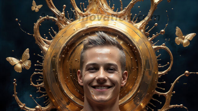 AI-generated abstract art images, featuring sexy, handsome, shirtless men, boys, lads, controlling colorful liquid water. A full-body photograph of a handsome young man with a strong muscular physique, and beautiful eyes. He starts to create a powerful and dynamic swirling vortex of rainbow colored liquid water. The vibrant and colorful water erupts and cascades forward. The fluid is dynamic, multiplying rapidly, and begins to dance in the air. The man, with a playful smile, interacts with the swirling fluids, his hands reaching out to manipulate the circular motion. The scene has a surreal, otherworldly feel, with a dreamlike atmosphere created by volumetric lighting, dramatic shadows, and an impossible color palette.