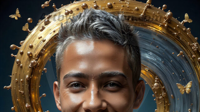 AI-generated abstract art images, featuring sexy, handsome, shirtless men, boys, lads, controlling colorful liquid water. A full-body photograph of a handsome young man with a strong muscular physique, and beautiful eyes. He starts to create a powerful and dynamic swirling vortex of rainbow colored liquid water. The vibrant and colorful water erupts and cascades forward. The fluid is dynamic, multiplying rapidly, and begins to dance in the air. The man, with a playful smile, interacts with the swirling fluids, his hands reaching out to manipulate the circular motion. The scene has a surreal, otherworldly feel, with a dreamlike atmosphere created by volumetric lighting, dramatic shadows, and an impossible color palette.