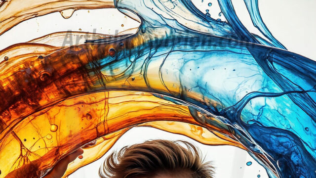 AI-generated abstract art images, featuring sexy, handsome, shirtless men, boys, lads, controlling colorful liquid water. A full-body photograph of a handsome young man with a strong muscular physique, and beautiful eyes. He starts to create a powerful and dynamic swirling vortex of rainbow colored liquid water. The vibrant and colorful water erupts and cascades forward. The fluid is dynamic, multiplying rapidly, and begins to dance in the air. The man, with a playful smile, interacts with the swirling fluids, his hands reaching out to manipulate the circular motion. The scene has a surreal, otherworldly feel, with a dreamlike atmosphere created by volumetric lighting, dramatic shadows, and an impossible color palette.