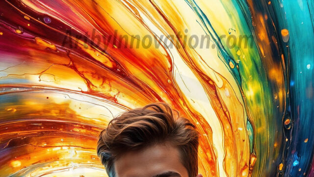 AI-generated abstract art images, featuring sexy, handsome, shirtless men, boys, lads, controlling colorful liquid water. A full-body photograph of a handsome young man with a strong muscular physique, and beautiful eyes. He starts to create a powerful and dynamic swirling vortex of rainbow colored liquid water. The vibrant and colorful water erupts and cascades forward. The fluid is dynamic, multiplying rapidly, and begins to dance in the air. The man, with a playful smile, interacts with the swirling fluids, his hands reaching out to manipulate the circular motion. The scene has a surreal, otherworldly feel, with a dreamlike atmosphere created by volumetric lighting, dramatic shadows, and an impossible color palette.