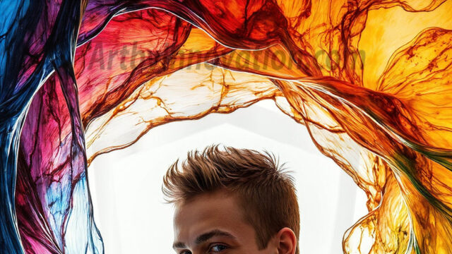 AI-generated abstract art images, featuring sexy, handsome, shirtless men, boys, lads, controlling colorful liquid water. A full-body photograph of a handsome young man with a strong muscular physique, and beautiful eyes. He starts to create a powerful and dynamic swirling vortex of rainbow colored liquid water. The vibrant and colorful water erupts and cascades forward. The fluid is dynamic, multiplying rapidly, and begins to dance in the air. The man, with a playful smile, interacts with the swirling fluids, his hands reaching out to manipulate the circular motion. The scene has a surreal, otherworldly feel, with a dreamlike atmosphere created by volumetric lighting, dramatic shadows, and an impossible color palette.