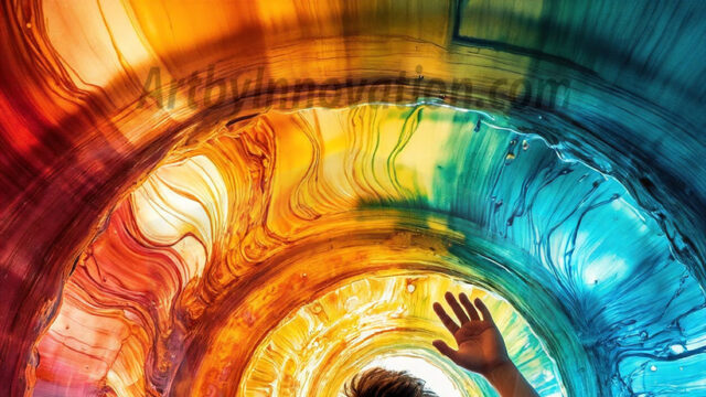 AI-generated abstract art images, featuring sexy, handsome, shirtless men, boys, lads, controlling colorful liquid water. A full-body photograph of a handsome young man with a strong muscular physique, and beautiful eyes. He starts to create a powerful and dynamic swirling vortex of rainbow colored liquid water. The vibrant and colorful water erupts and cascades forward. The fluid is dynamic, multiplying rapidly, and begins to dance in the air. The man, with a playful smile, interacts with the swirling fluids, his hands reaching out to manipulate the circular motion. The scene has a surreal, otherworldly feel, with a dreamlike atmosphere created by volumetric lighting, dramatic shadows, and an impossible color palette.