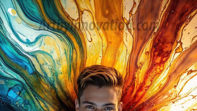 AI-generated abstract art images, featuring sexy, handsome, shirtless men, boys, lads, controlling colorful liquid water. A full-body photograph of a handsome young man with a strong muscular physique, and beautiful eyes. He starts to create a powerful and dynamic swirling vortex of rainbow colored liquid water. The vibrant and colorful water erupts and cascades forward. The fluid is dynamic, multiplying rapidly, and begins to dance in the air. The man, with a playful smile, interacts with the swirling fluids, his hands reaching out to manipulate the circular motion. The scene has a surreal, otherworldly feel, with a dreamlike atmosphere created by volumetric lighting, dramatic shadows, and an impossible color palette.