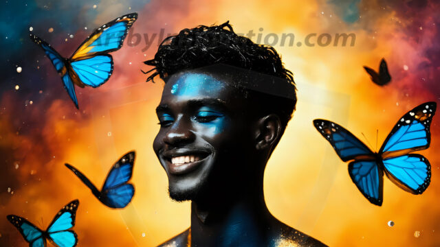 Abstract Male Art Ai Photos of Beautiful Men Enveloped by Colors. AI-generated abstract art featuring beautiful, handsome, sexy, shirtless, men, boys, lads, full of excitement joy and fun, covered in colors, dynamic, interactive, Combining elements of realism with surreal abstract qualities, showcasing the potential of AI in artistic expression.