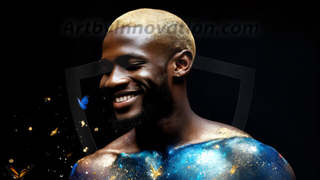 Abstract Male Art Ai Photos of Beautiful Men Enveloped by Colors. AI-generated abstract art featuring beautiful, handsome, sexy, shirtless, men, boys, lads, full of excitement joy and fun, covered in colors, dynamic, interactive, Combining elements of realism with surreal abstract qualities, showcasing the potential of AI in artistic expression.