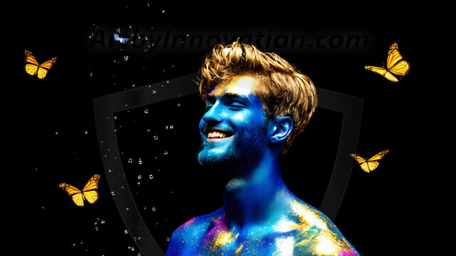 Abstract Male Art Ai Photos of Beautiful Men Enveloped by Colors. AI-generated abstract art featuring beautiful, handsome, sexy, shirtless, men, boys, lads, full of excitement joy and fun, covered in colors, dynamic, interactive, Combining elements of realism with surreal abstract qualities, showcasing the potential of AI in artistic expression.