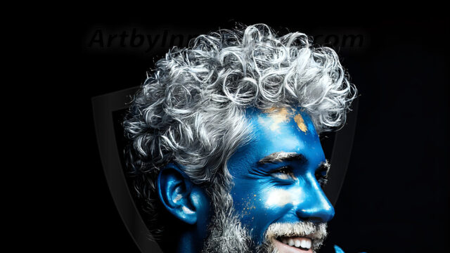 Abstract Male Art Ai Photos of Beautiful Men Enveloped by Colors. AI-generated abstract art featuring beautiful, handsome, sexy, shirtless, men, boys, lads, full of excitement joy and fun, covered in colors, dynamic, interactive, Combining elements of realism with surreal abstract qualities, showcasing the potential of AI in artistic expression.