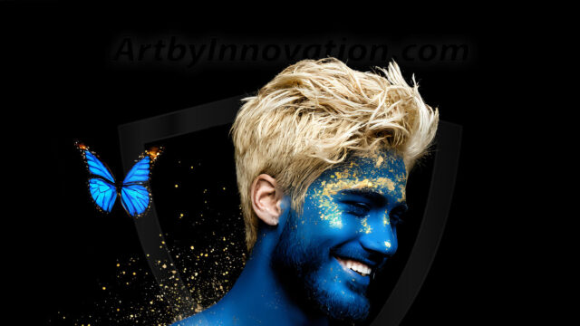 Abstract Male Art Ai Photos of Beautiful Men Enveloped by Colors. AI-generated abstract art featuring beautiful, handsome, sexy, shirtless, men, boys, lads, full of excitement joy and fun, covered in colors, dynamic, interactive, Combining elements of realism with surreal abstract qualities, showcasing the potential of AI in artistic expression.