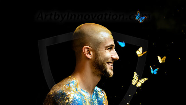 Abstract Male Art Ai Photos of Beautiful Men Enveloped by Colors. AI-generated abstract art featuring beautiful, handsome, sexy, shirtless, men, boys, lads, full of excitement joy and fun, covered in colors, dynamic, interactive, Combining elements of realism with surreal abstract qualities, showcasing the potential of AI in artistic expression.