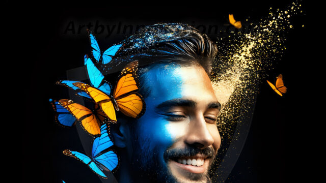 Abstract Male Art Ai Photos of Beautiful Men Enveloped by Colors. AI-generated abstract art featuring beautiful, handsome, sexy, shirtless, men, boys, lads, full of excitement joy and fun, covered in colors, dynamic, interactive, Combining elements of realism with surreal abstract qualities, showcasing the potential of AI in artistic expression.